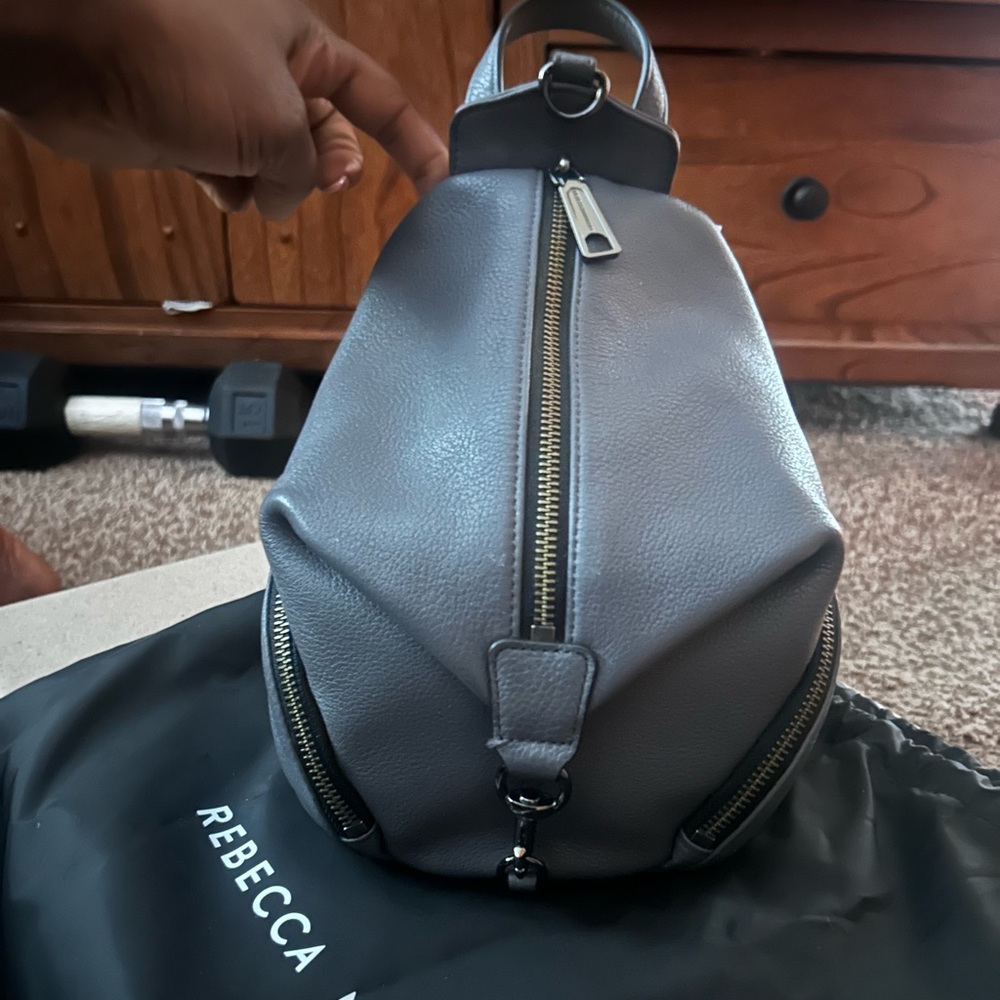 Rebecca Minkoff Gray Mini Leather Backpack